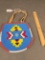 Double sided beaded bag pinocchio and geometric