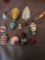 (12) glass and celluloid ornaments
