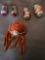 (4) glass Santa and a Chenille Santa ornaments