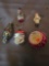 (5) ornaments with Santas