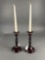 Pair of Vintage purple candle sticks