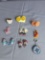Beaded earrings and pins, all new but vintage