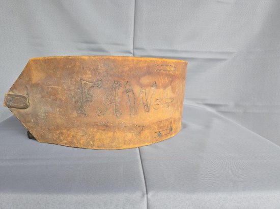 Kidney belt for stage coach driver, Felix Warren