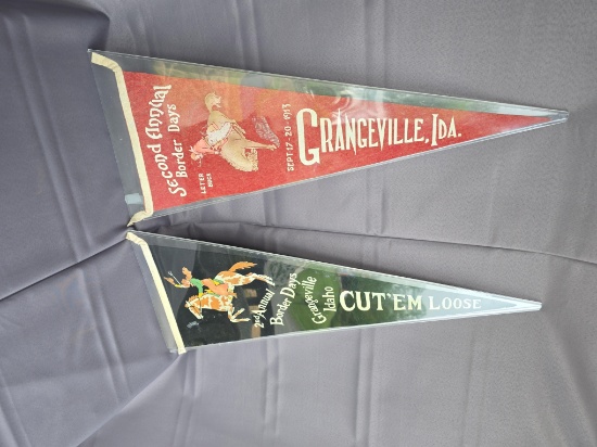 1913 border day pennants for Grangeville rodeo