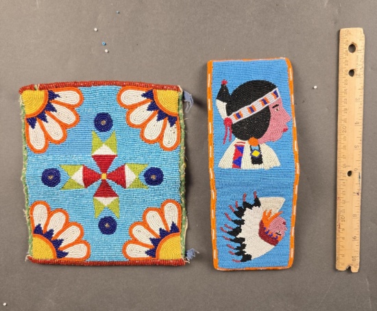 Beaded wallet and bag front
