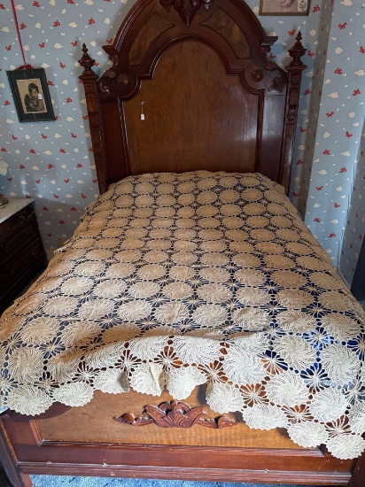 Fine lace crocheted table cloth, amazingly fine work