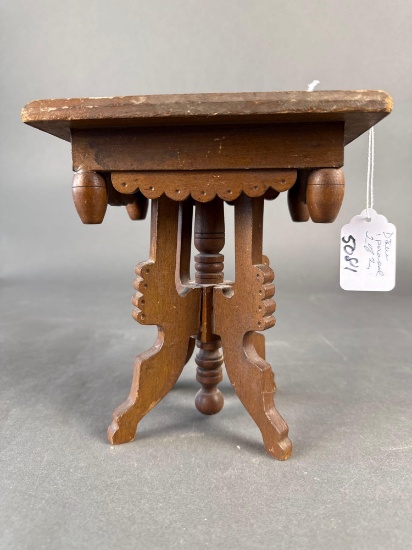 Child's girl parasol w/ small oak hall table