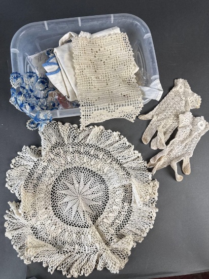 Collection of hand crocheted doilies 1920s-40s