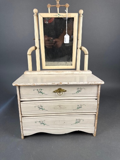 Child's white 3 drawer dresser with mirror