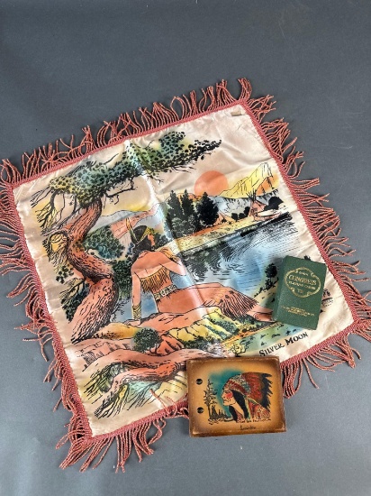 Pillow cover, Native lady by lake, deck of native design cards picture album