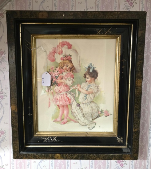 Victorian Fashion print in early 1860s frame