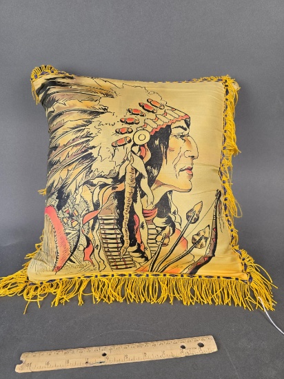 Native Man with headdress pillow case