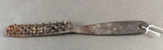Tool labeled Tony's fish scaler, Weippe, Idaho