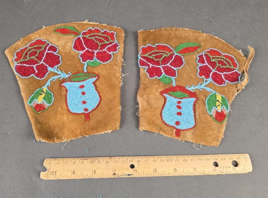 Pair of beaded gauntlet tops