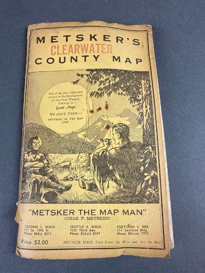 Metskers map of Clearwater County looks like 1920s-30s.