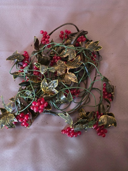 String of early electric cranberry lights 1940's