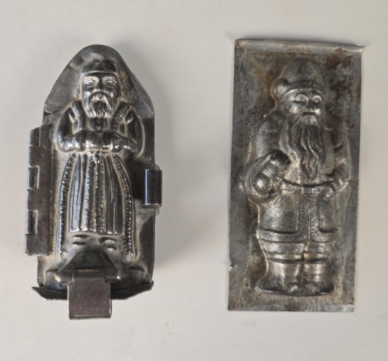 Early metal Santa chocolate molds