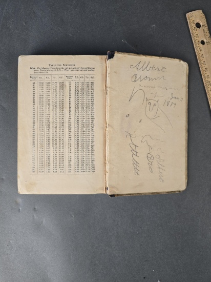 Early school book 1877 from Grangeville, Idaho