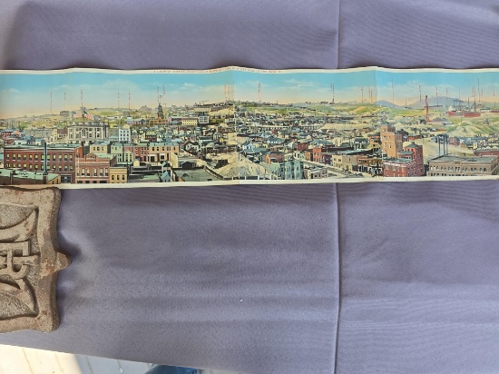 Richest Hill in World 1916 Panoramic Butte Montana Lithograph Map 5.5" x 35"