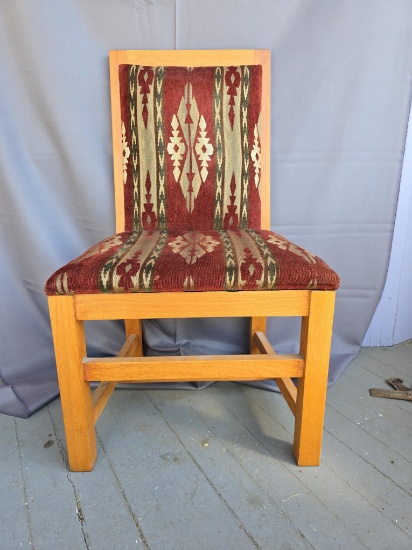 Chairs with native design fabric