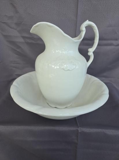 Old ironstone pitcher and bowl