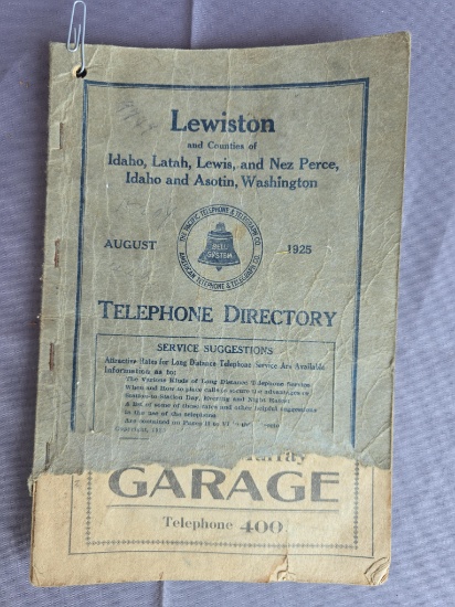 1925 Lewiston telephone directory