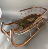 1860-70s childs painted wooden sled