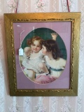 Print of 2 girls in gold frame