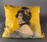 Victorian pillow with Gibson girl print