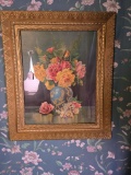Print of roses in gold style frame