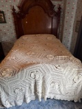 Crocheted bed spread , 4' area for pillows