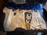 Crocheted christening dress, bonnet etc. other clothing with lace