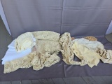Large bag of linen and crochet