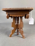 Child's girl parasol w/ small oak hall table