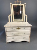 Child's white 3 drawer dresser with mirror