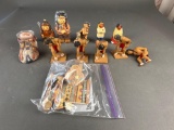 Box of about 12 different native figurines