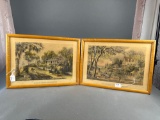 Pair of original Currier and Ives prints