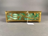 brass and stained glass planter