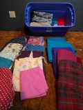 Large tote full of fabric in large pieces