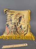 Native Man with headdress pillow case