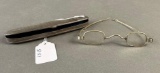 Pair civil war era eye glasses in case