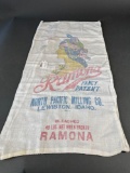 Flour bag with Native woman, Northern Pacific Milling Co, Lewiston Id.