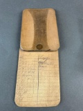 Hand made wooden log tally from Bovill (spelled Bovel) 1920
