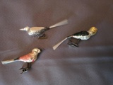 (3) Victorian bird ornaments