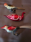 (3) Victorian bird ornaments