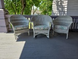 (3) pieces porch wicker