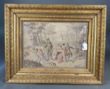 Gold frame with early tapestry