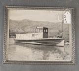 Framed photo of the boat IDAHO, ran in Hells Canyon until the early 1920s