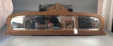 Carved oak mirror with beveled mirror