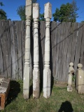 (3) full tall wooden pillars